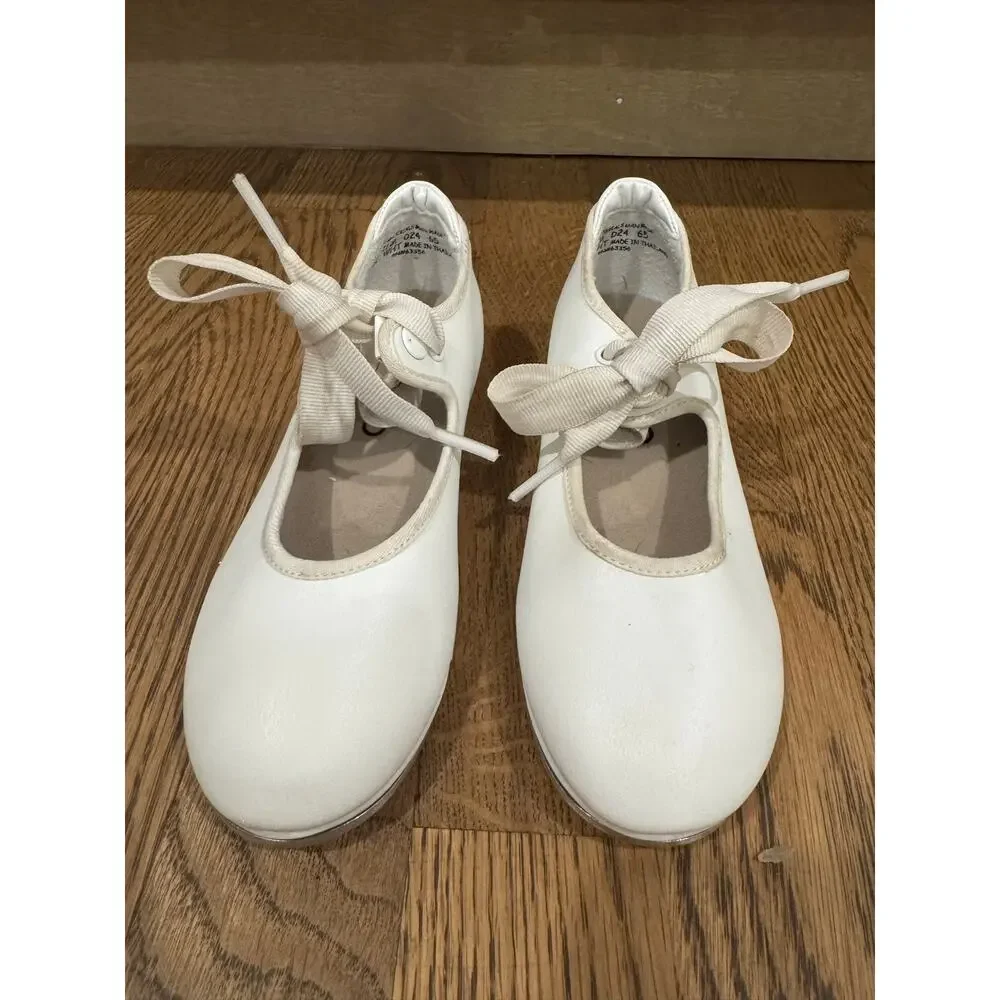 Capezio Jr Tyette White Synthetic Tap Shoes Toddler Girls Sz 11 Dance Activewear